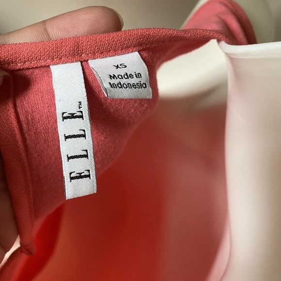 elle tank pleated salmon XS women tank soft chiffon casual - Picture 3 of 5